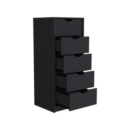 18" White Five Drawer Standard Chest