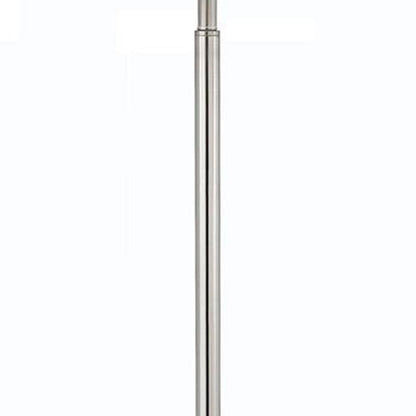 60" Nickel Metal Tray Table Floor Lamp With White Fabric Square Shade