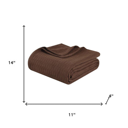 King Chocolate Cotton Plain Weave Geometric Blanket