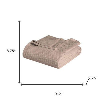 10" X 9" Khaki Cotton Plain Weave Geometric Throw Blanket