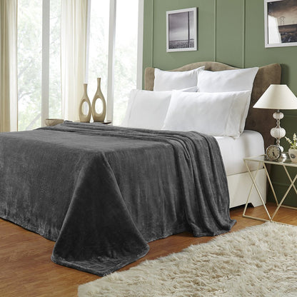 King Charcoal Fleece Knitted Plush Blanket