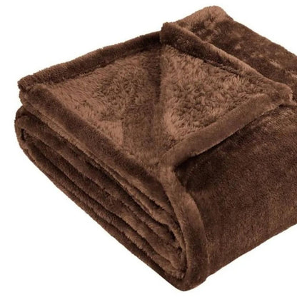 14" X 15" Chocolate Fleece Plain Weave Plush Throw Blanket