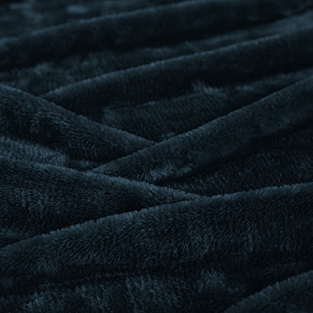 14" X 15" Navy Blue Fleece Knitted Plush Throw Blanket