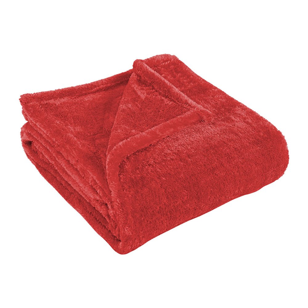 14" X 15" Red Fleece Knitted Plush Throw Blanket