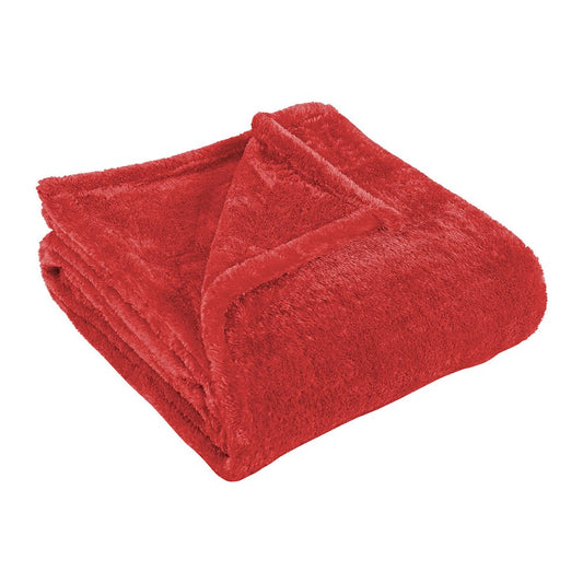 14" X 15" Red Fleece Knitted Plush Throw Blanket