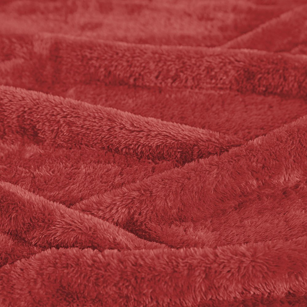 14" X 15" Red Fleece Knitted Plush Throw Blanket