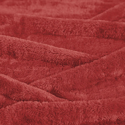 14" X 15" Red Fleece Knitted Plush Throw Blanket