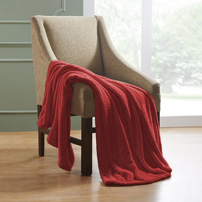 14" X 15" Red Fleece Knitted Plush Throw Blanket