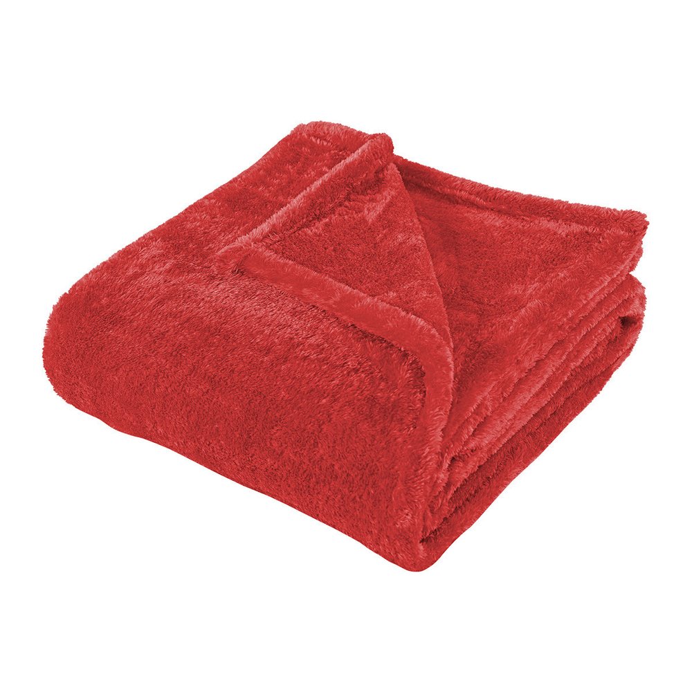 14" X 15" Red Fleece Knitted Plush Throw Blanket