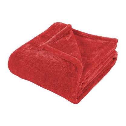 14" X 15" Red Fleece Knitted Plush Throw Blanket