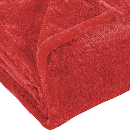 14" X 15" Red Fleece Knitted Plush Throw Blanket