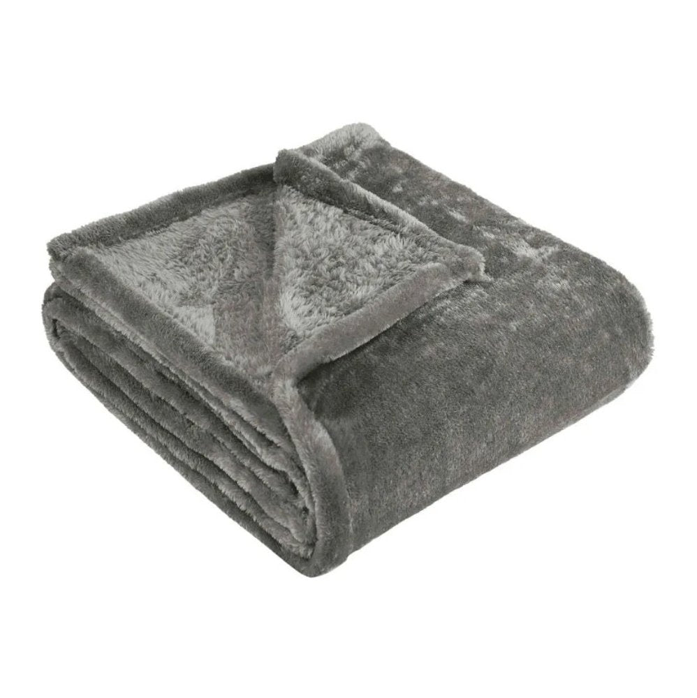 14" X 15" Silver Fleece Plain Weave Plush Throw Blanket