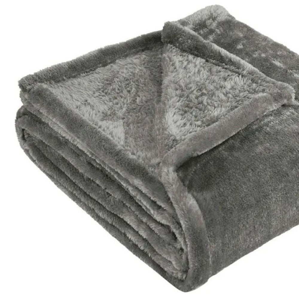 14" X 15" Silver Fleece Plain Weave Plush Throw Blanket