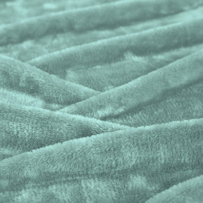 14" X 15" Turquoise Fleece Knitted Plush Throw Blanket