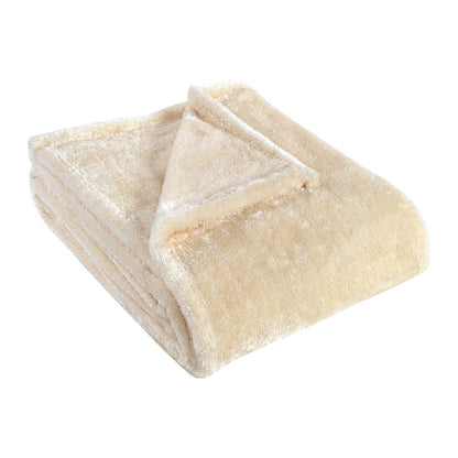 Twin Ivory Fleece Knitted Plush Blanket