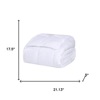 Queen White Cotton Plain Weave Striped Blanket