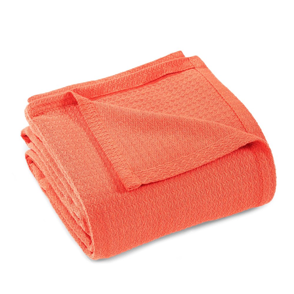 King Coral Cotton Waffle Weave Blanket