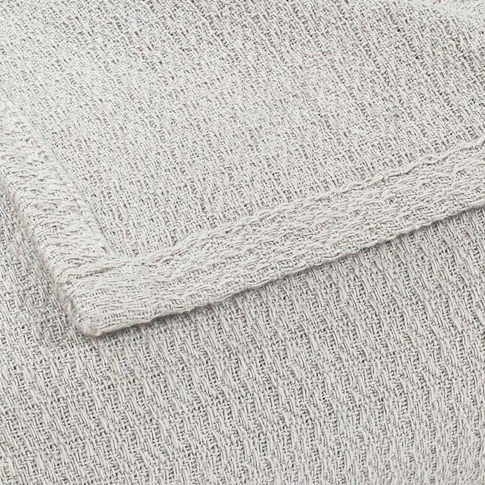 King Silver Cotton Waffle Weave Blanket