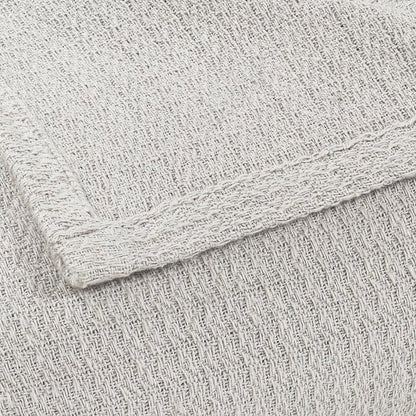 King Silver Cotton Waffle Weave Blanket