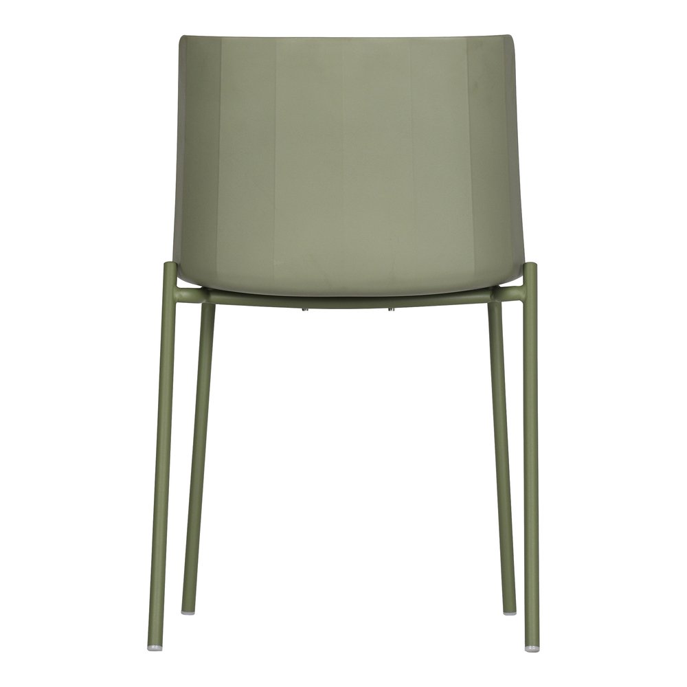 Set of Two Green Heavy Duty Plastic Outdoor Dining Chairs