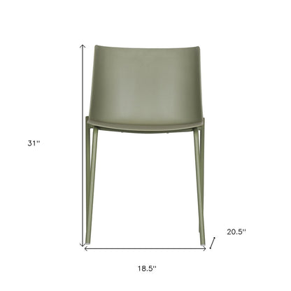 Set of Two Green Heavy Duty Plastic Outdoor Dining Chairs