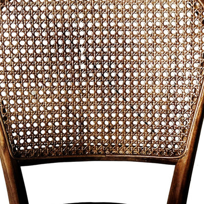 Set of Two Brown Faux Leather Open Back Dining Side Chairs