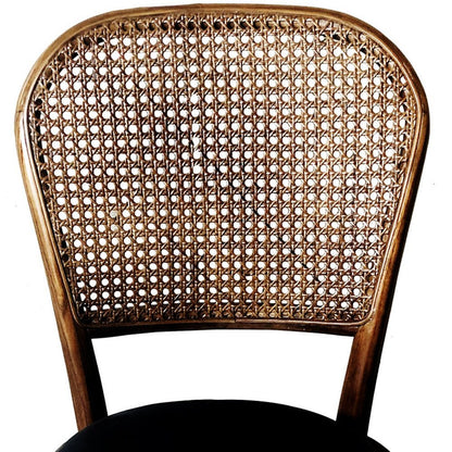 Set of Two Brown Faux Leather Open Back Dining Side Chairs