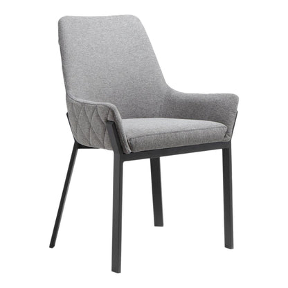Set of Two Gray Upholstery Dining Arm Chairs