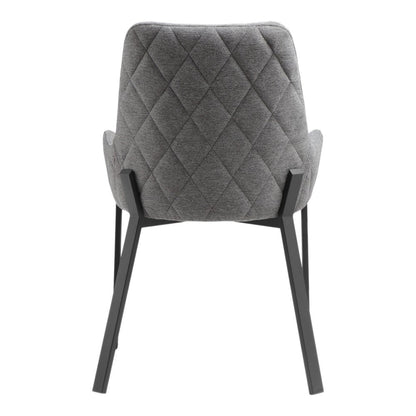 Set of Two Gray Upholstery Dining Arm Chairs
