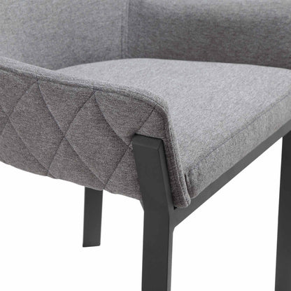 Set of Two Gray Upholstery Dining Arm Chairs