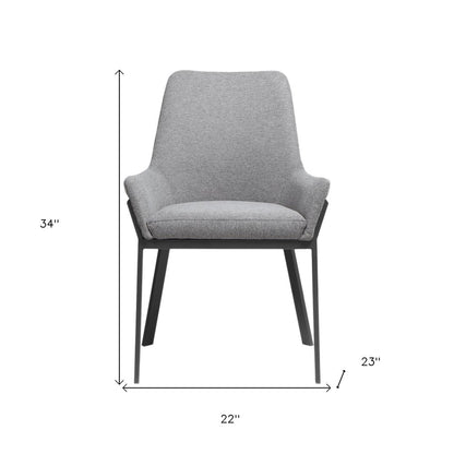 Set of Two Gray Upholstery Dining Arm Chairs