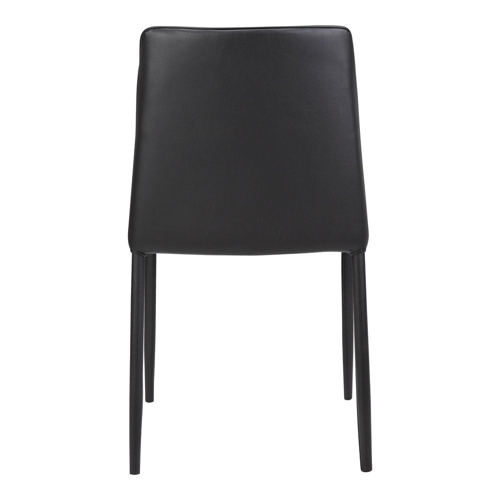 Set of Two Black Faux Leather Dining Side Chairs