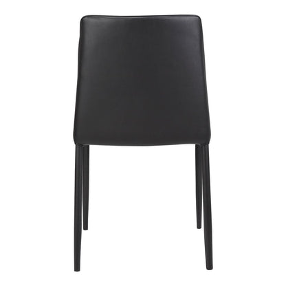 Set of Two Black Faux Leather Dining Side Chairs