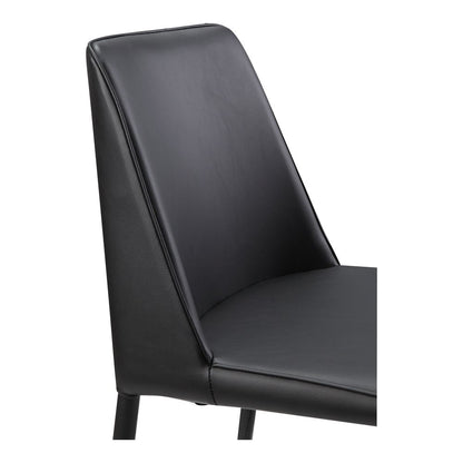 Set of Two Black Faux Leather Dining Side Chairs