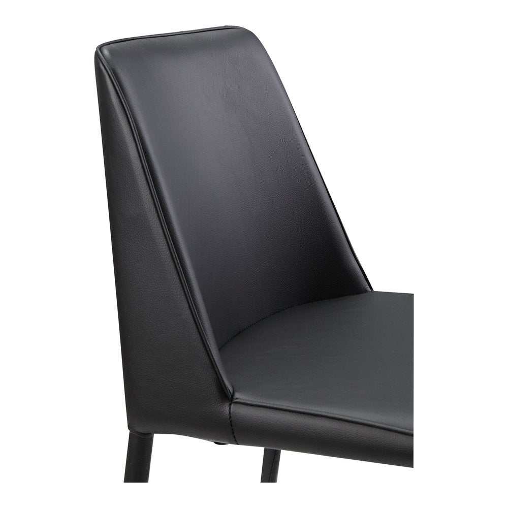 Set of Two Black Faux Leather Dining Side Chairs