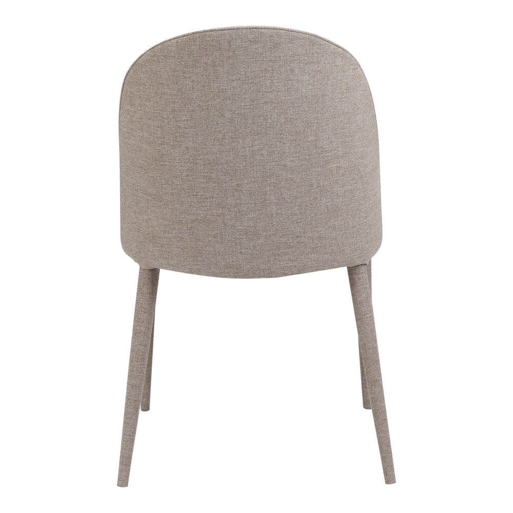 Set of Two Light Gray Fabric Dining Side Chairs