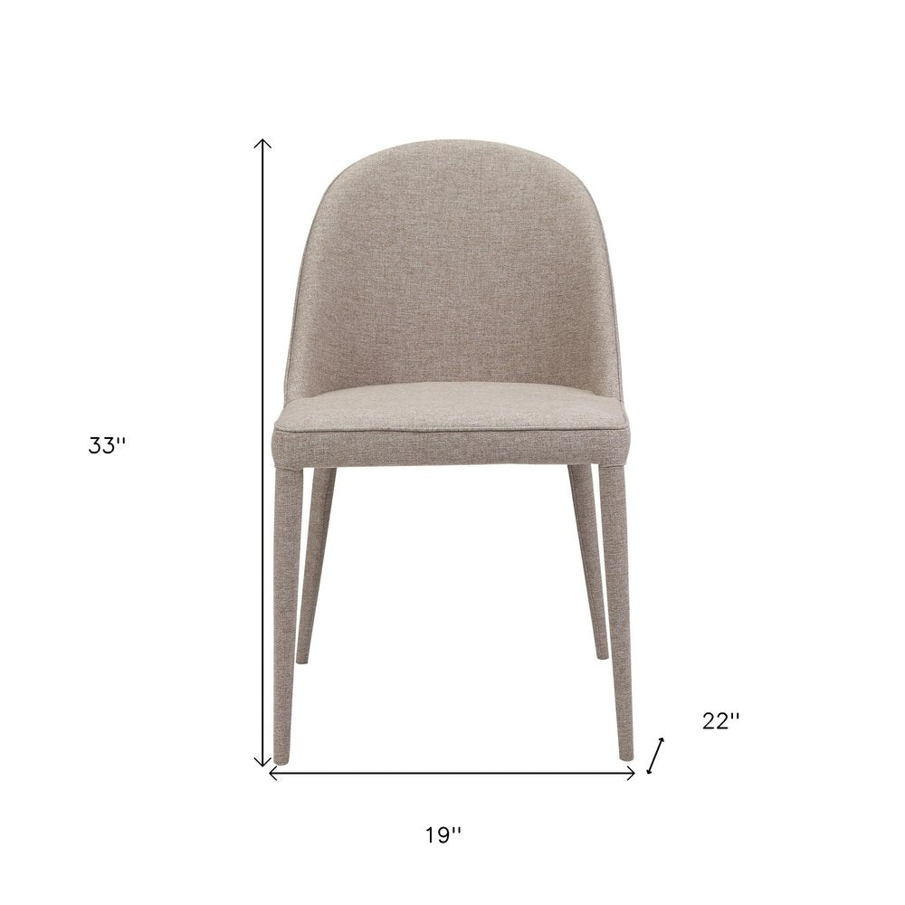 Set of Two Light Gray Fabric Dining Side Chairs