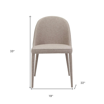 Set of Two Light Gray Fabric Dining Side Chairs