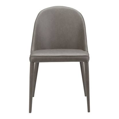 Set of Two Gray Faux Leather Dining Side Chairs