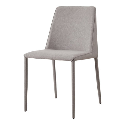 Set of Two Light Gray Fabric Dining Side Chairs