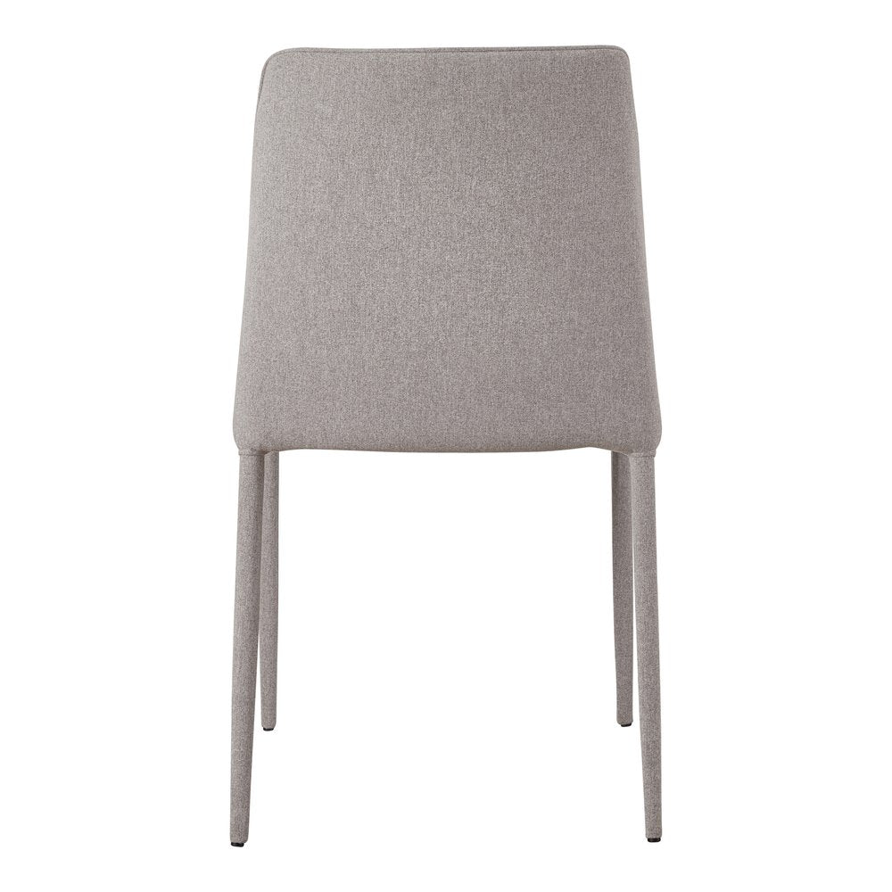 Set of Two Light Gray Fabric Dining Side Chairs