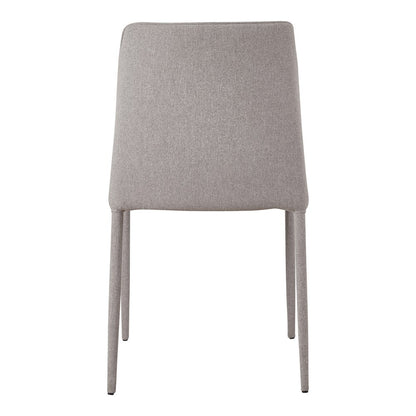Set of Two Light Gray Fabric Dining Side Chairs
