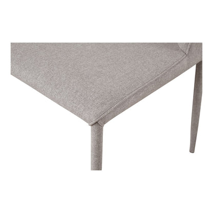 Set of Two Light Gray Fabric Dining Side Chairs