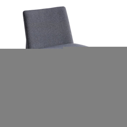 Set of Two Charcoal and Black Fabric Dining Side Chairs