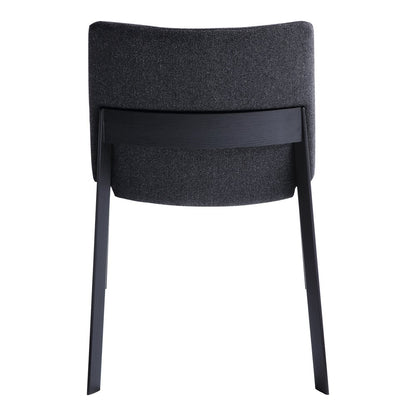 Set of Two Charcoal and Black Fabric Dining Side Chairs