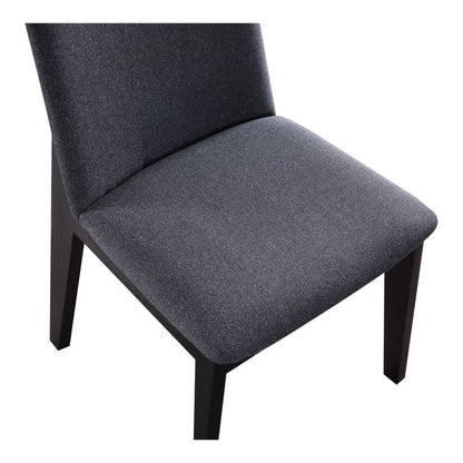 Set of Two Charcoal and Black Fabric Dining Side Chairs