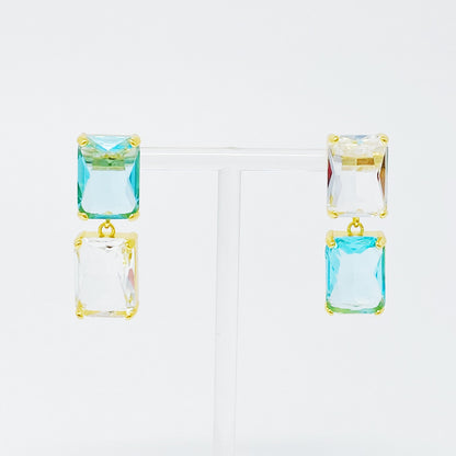 Princess Double Jeweled Earrings