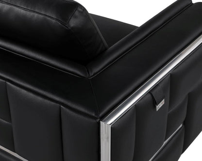 47" White And Gold Top Grain Leather Club Chair