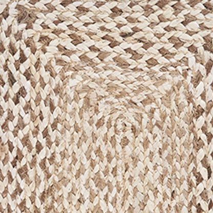 19" Set of Four Ivory And Natural Jute Placemats