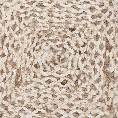 15" Set of Four Ivory And Natural Jute Square Placemats